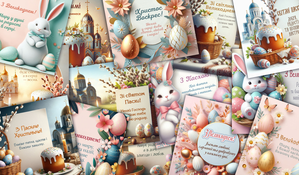 Безкоштовні онлайн-вітальні листівки для свята Пасхи – легко завантажити, просто привітати!
